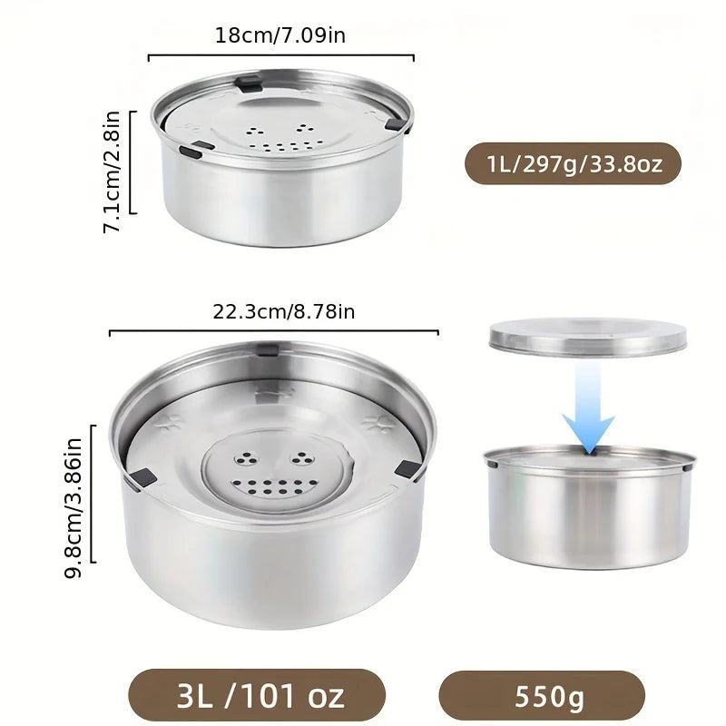 Stainless Steel  Pet Water Fountain