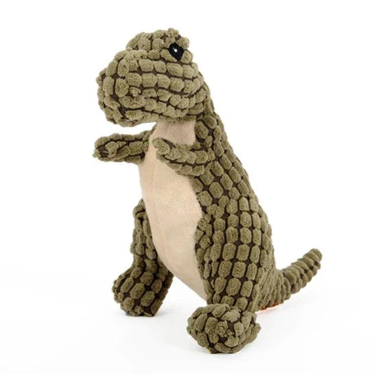 Indestructible Plush Dog Toy for Heavy Chewers - Dino