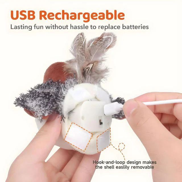 Interactive Flapping Bird Cat Toys with Chirping