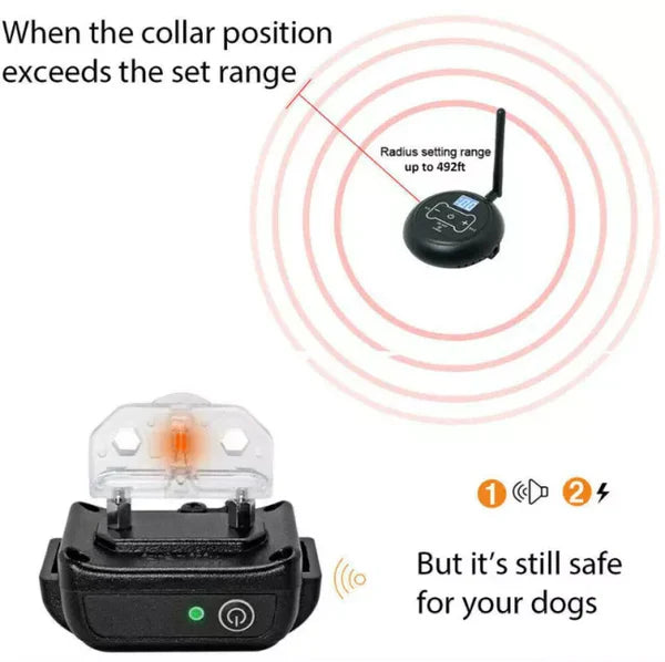 2-in-1 Wireless Dog Fence & Outdoor Training Collar, Dog Containment System