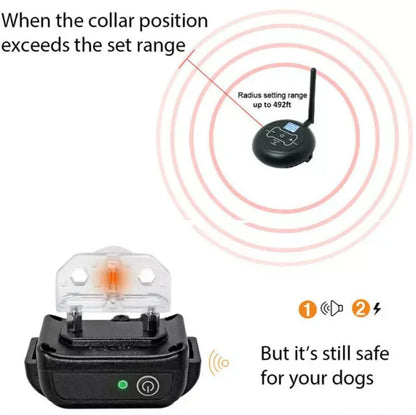 2-in-1 Wireless Dog Fence & Outdoor Training Collar, Dog Containment System