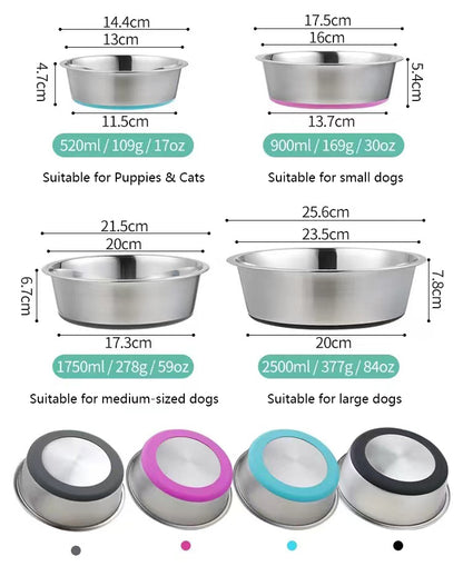 Stailess Steel Bowl with Silicone Bottom