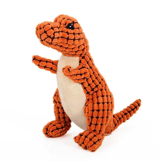 Indestructible Plush Dog Toy for Heavy Chewers - Dino