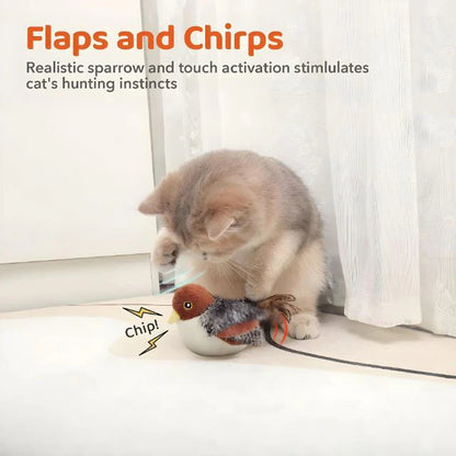 Interactive Flapping Bird Cat Toys with Chirping