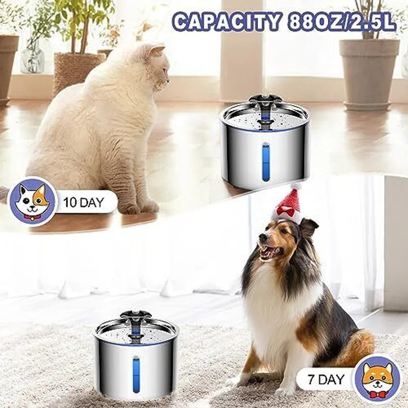 Stainless Steel  Pet Water Fountain 2.5L