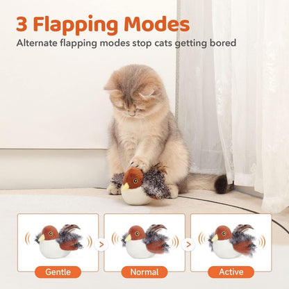 Interactive Flapping Bird Cat Toys with Chirping