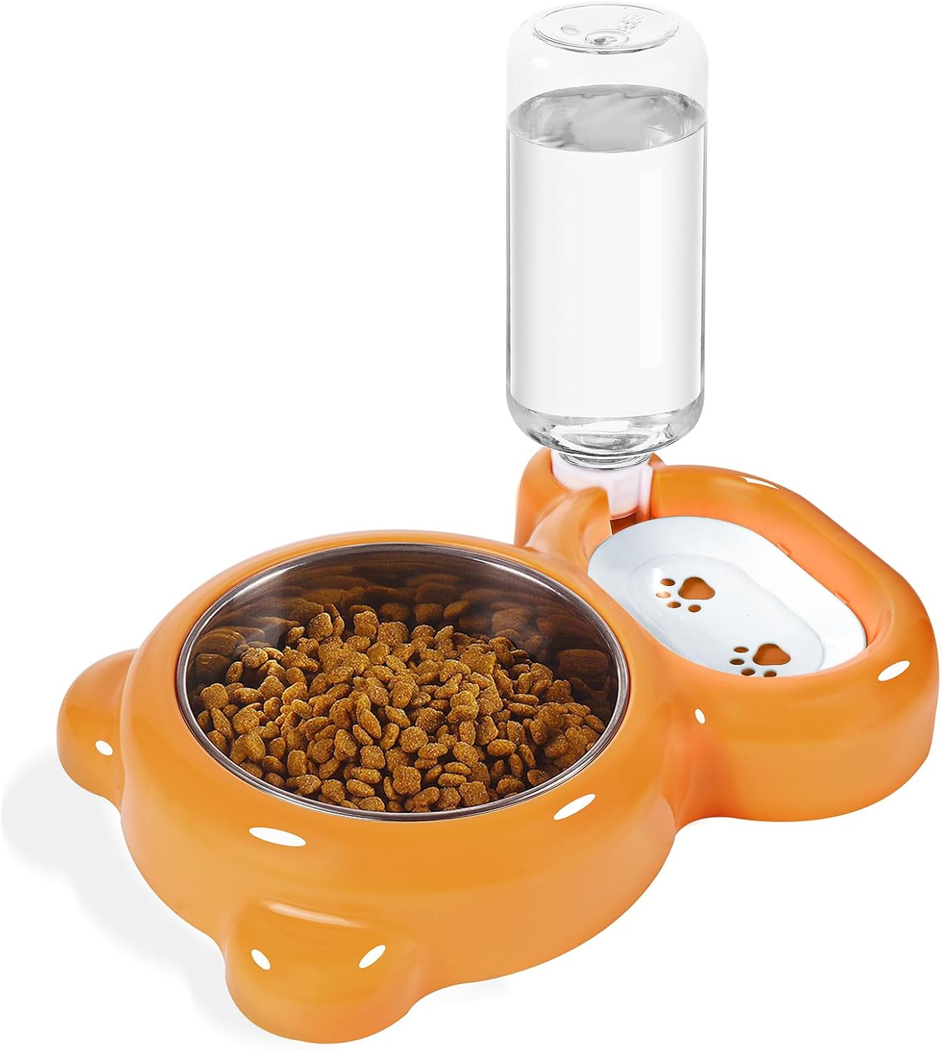 Small Dog Bowls, Food and Water Bowl Set with Water Dispenser