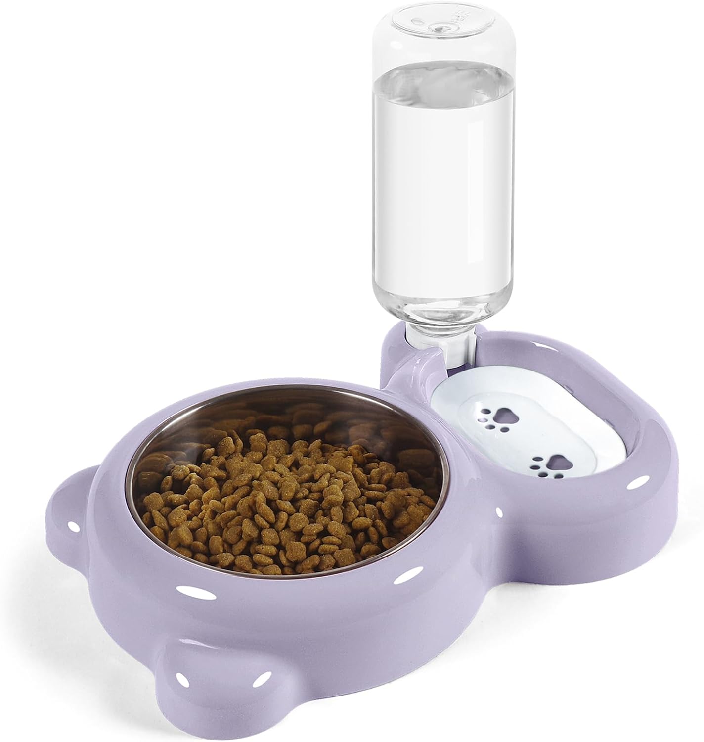 Small Dog Bowls, Food and Water Bowl Set with Water Dispenser