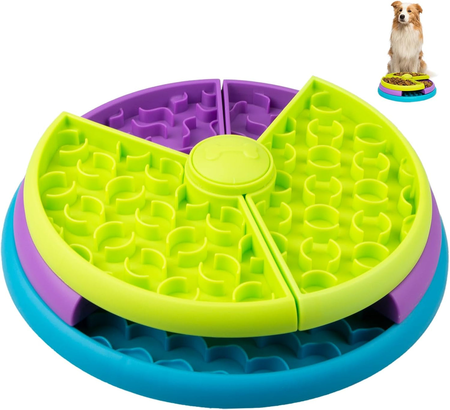 Slow Feeder Dog Bowl 3 Levels, Dog Food Puzzle Feeder