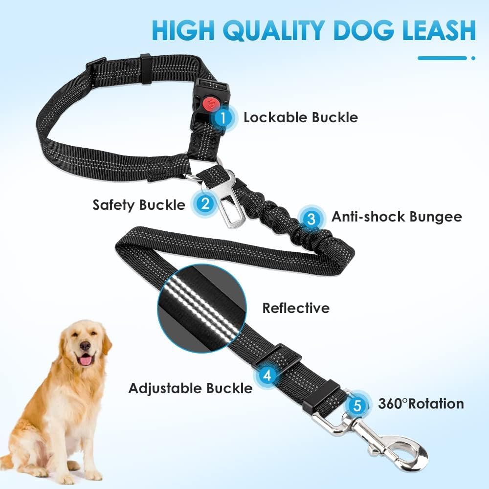 Adjustable 3-in-1 Pets Car Seat Belt