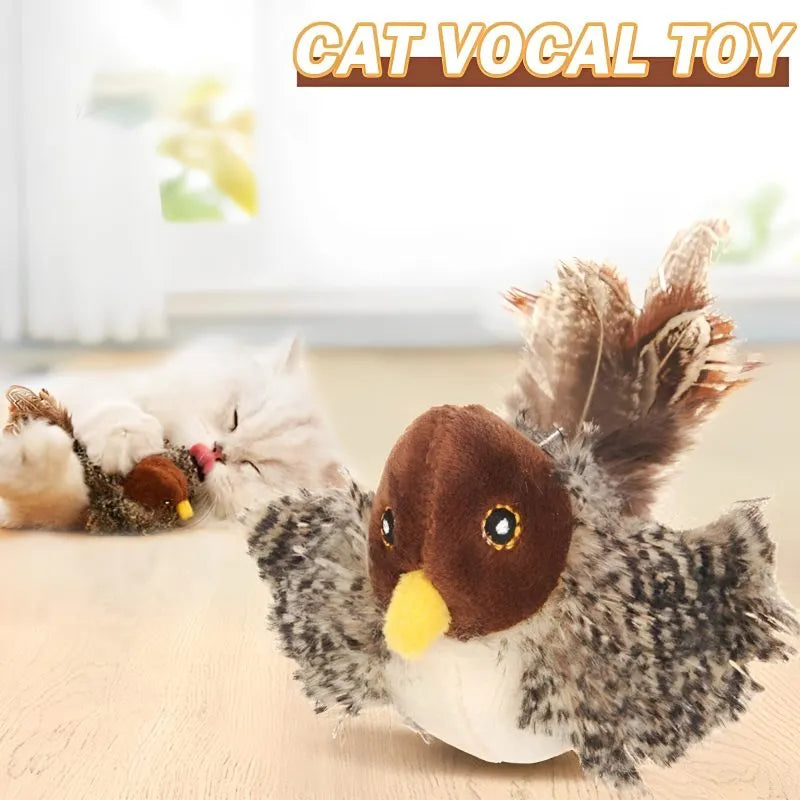 Interactive Flapping Bird Cat Toys with Chirping