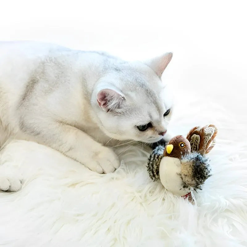 Interactive Flapping Bird Cat Toys with Chirping