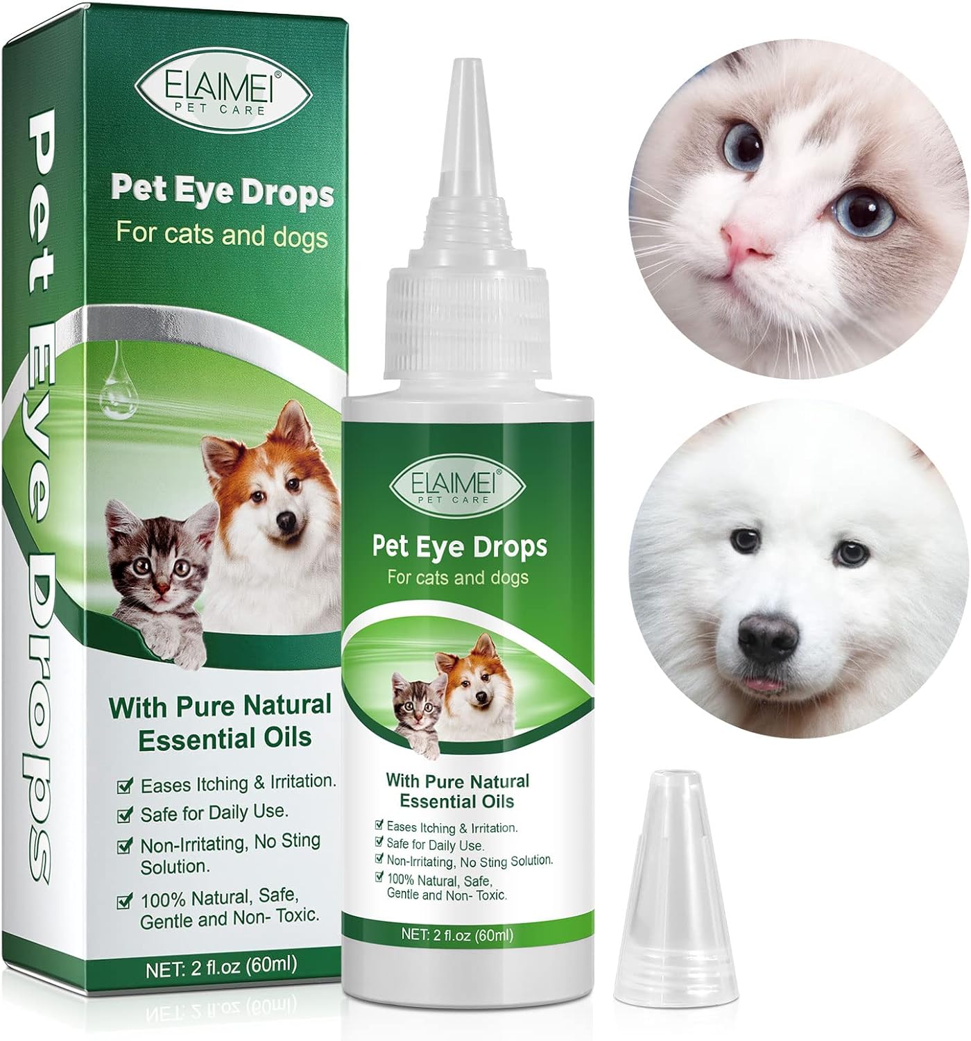 Relieve Itching & Irritation Pet Eye Drops for Dog & Cat Eyes