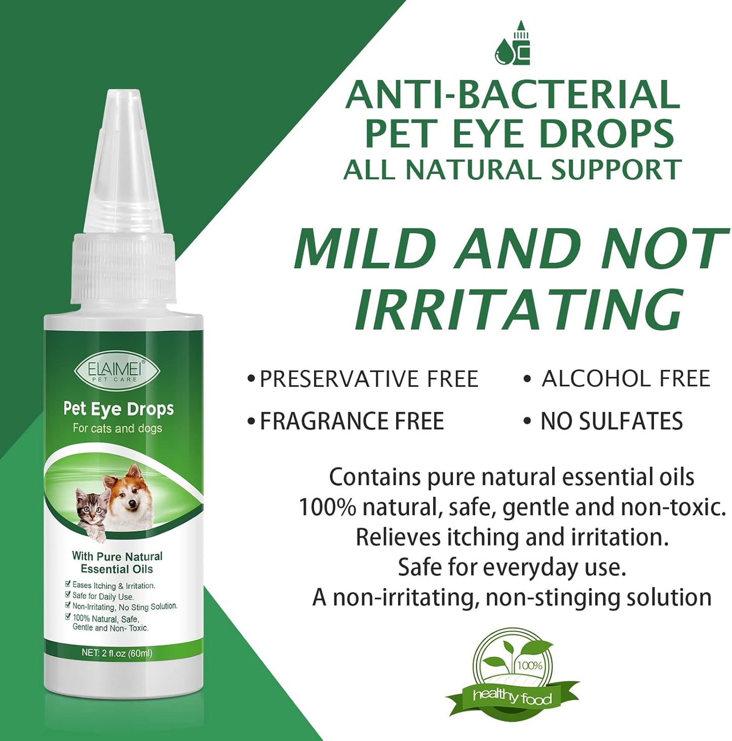 Relieve Itching & Irritation Pet Eye Drops for Dog & Cat Eyes