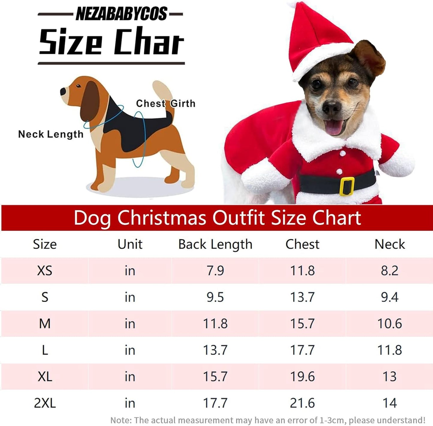 Festive Santa Claus Pet Costume Set