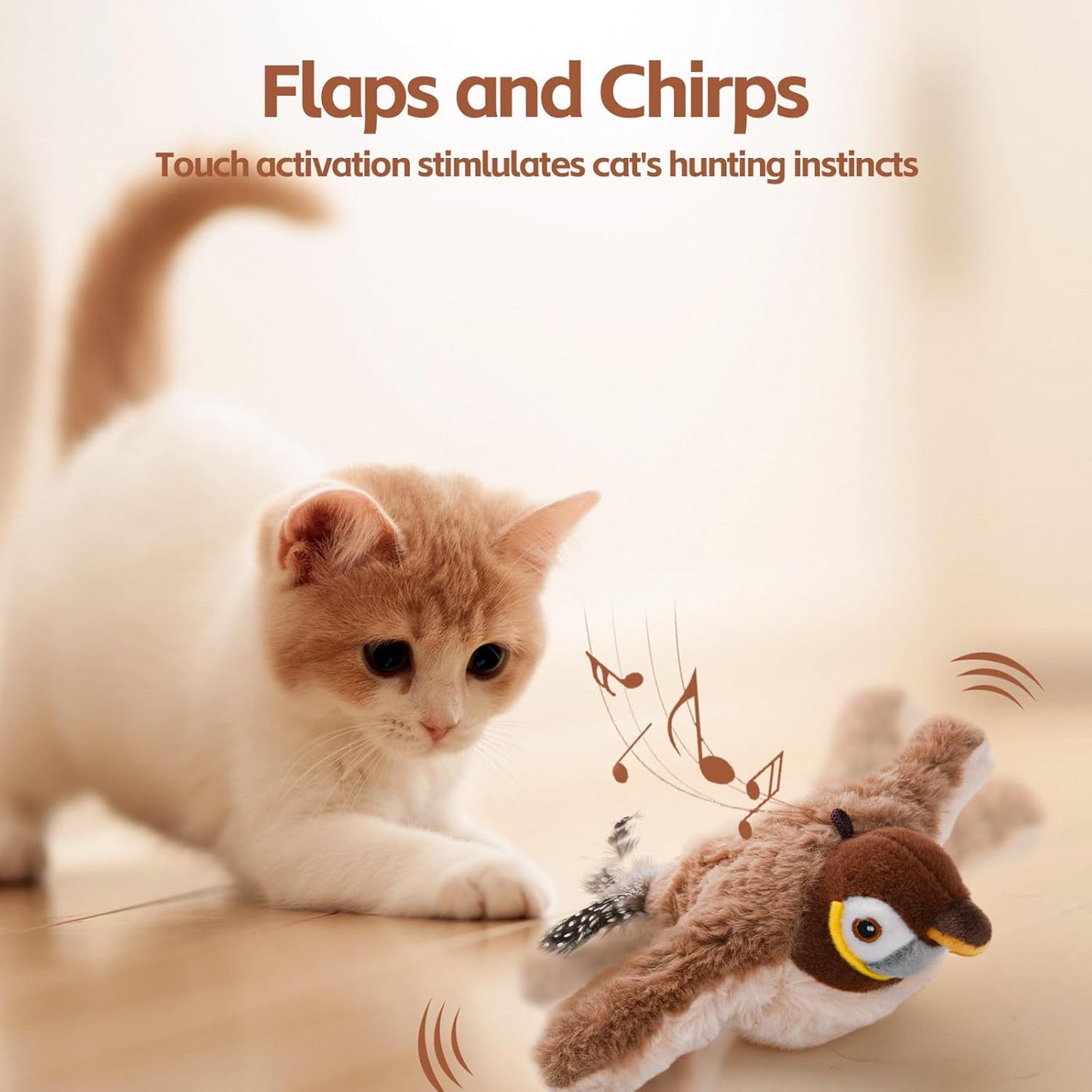 Interactive Chirping & Flapping Toy for Pets