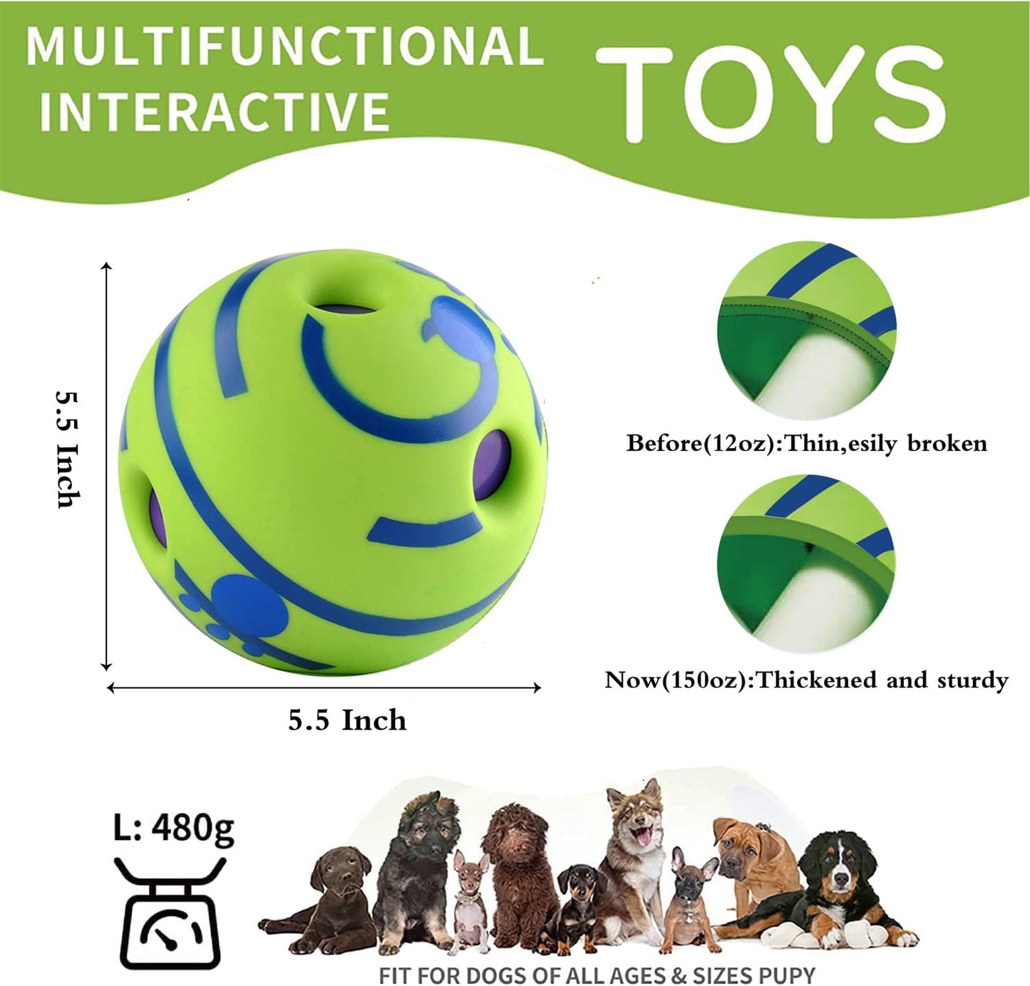 Wobble Giggle Ball Dog Toy