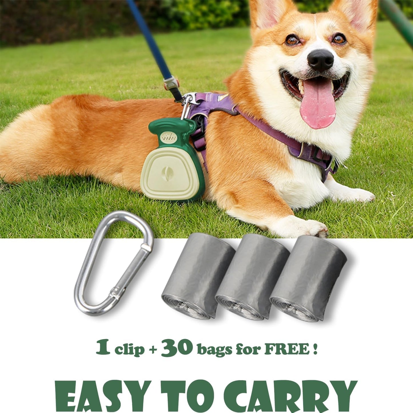 Portable Dog Pooper Scooper with Bag Attachment