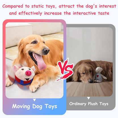 Squeaky Dog Toys with Automatic Rolling Jumping Wiggling