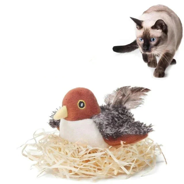 Interactive Flapping Bird Cat Toys with Chirping