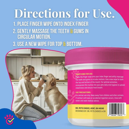 PetCare Gentle Dental Wipes – Safe & Effective Oral Care for Pets