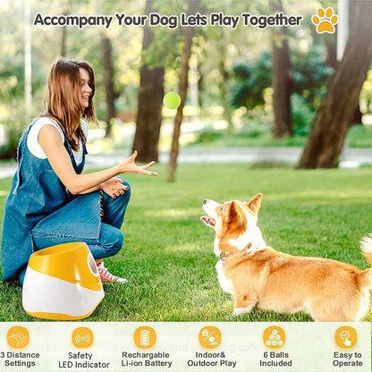 Automatic Pet Dog Fetch Tennis Ball Thrower Launcher Machine