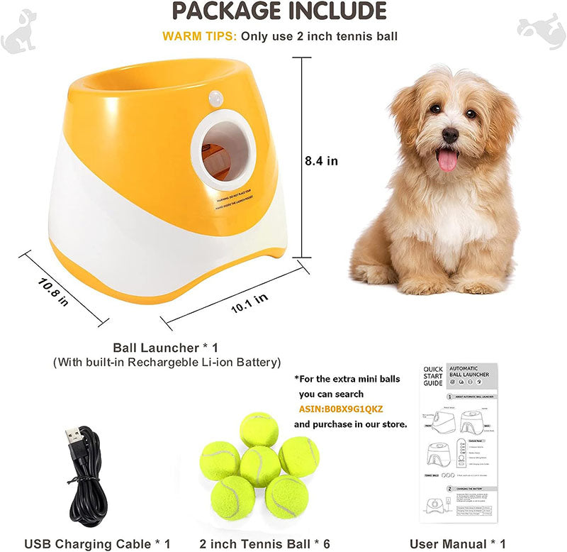 Automatic Pet Dog Fetch Tennis Ball Thrower Launcher Machine