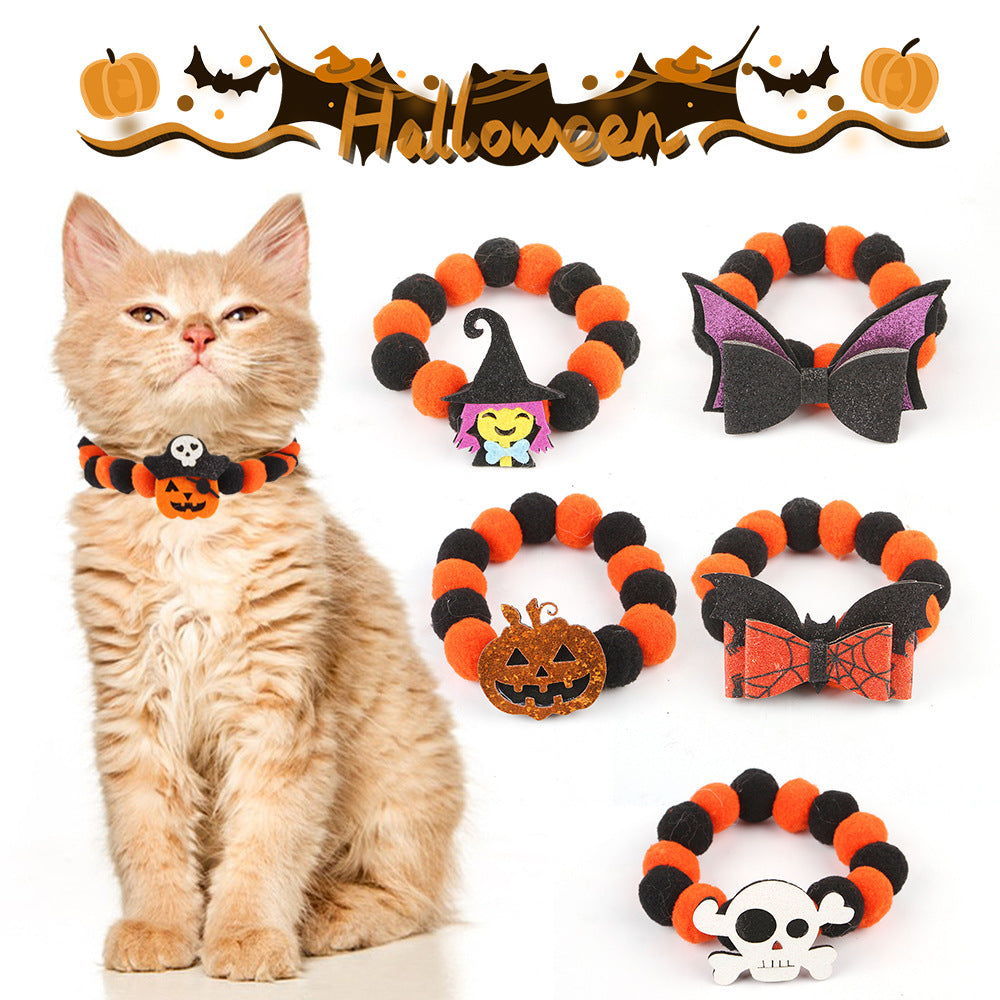 Halloween Pet Collar Funny Pumpkin Decoration