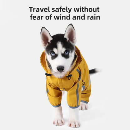 Dog waterproof reflective cape-style raincoat