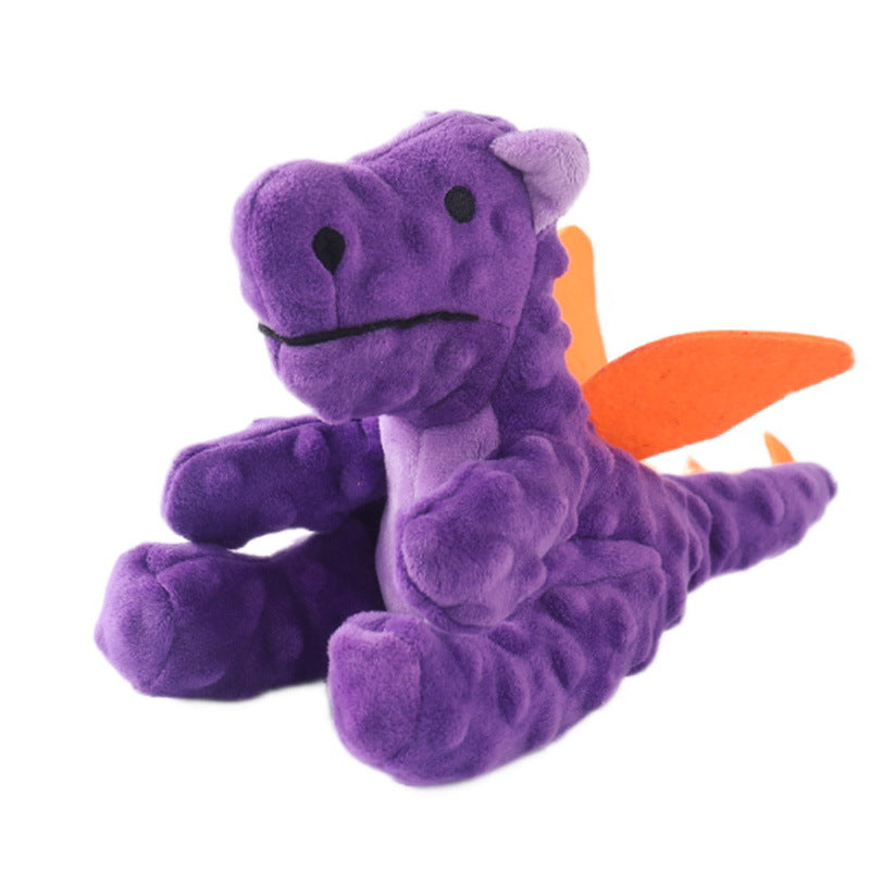 Indestructible Plush Dog Toy for Heavy Chewers - Dino