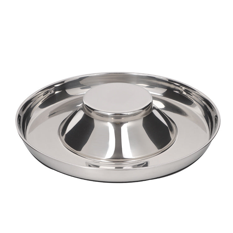 Stailess Steel Slow Feeder Bowl With Silicone Bottom