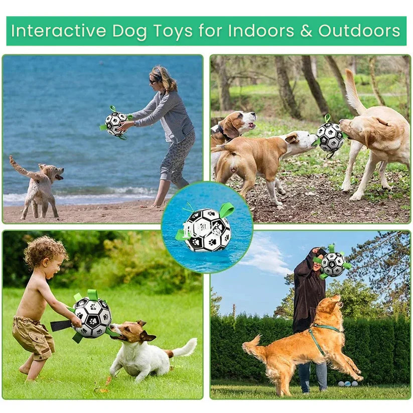 Dog Toys Soccer Ball with Straps