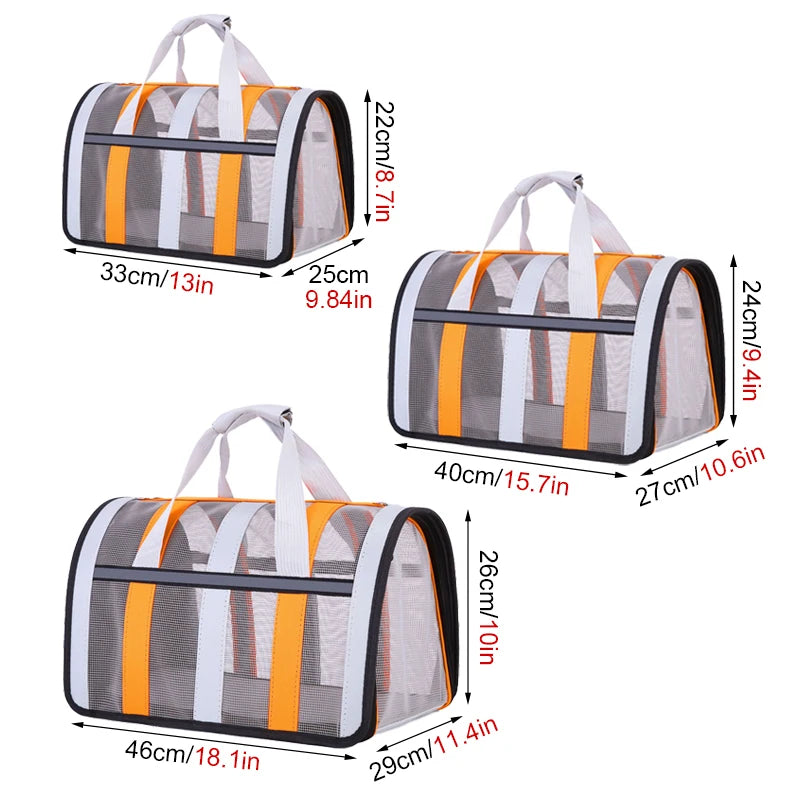 Pet Collapsible Small and Medium Dog Crate Mesh Tote Bag