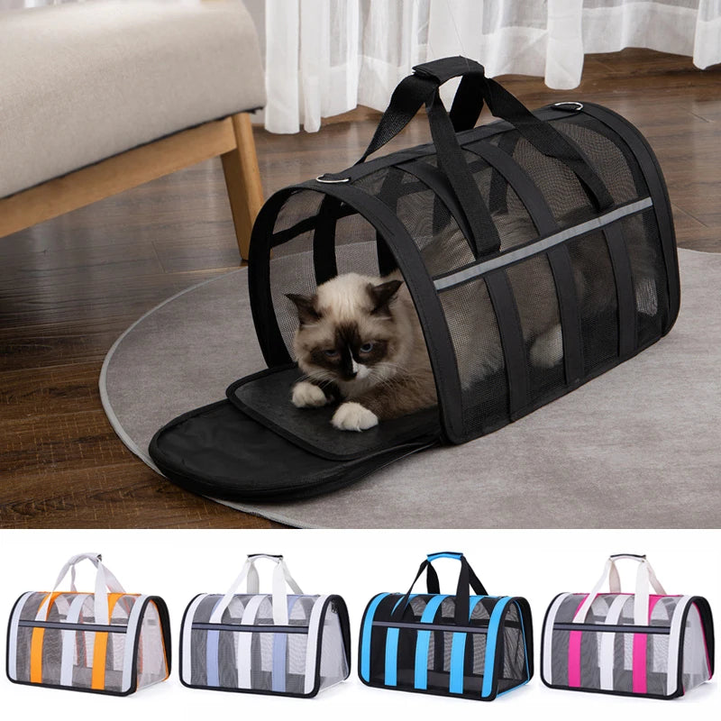 Pet Collapsible Small and Medium Dog Crate Mesh Tote Bag