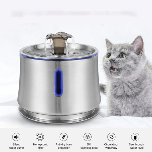 Stainless Steel  Pet Water Fountain 2.5L