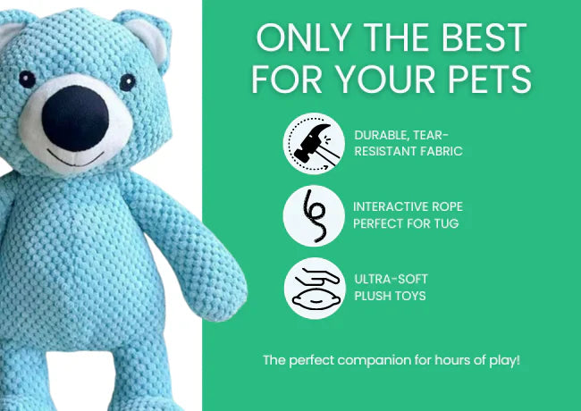 Calming Bear Plush Doy Toys For Heavy Chewers