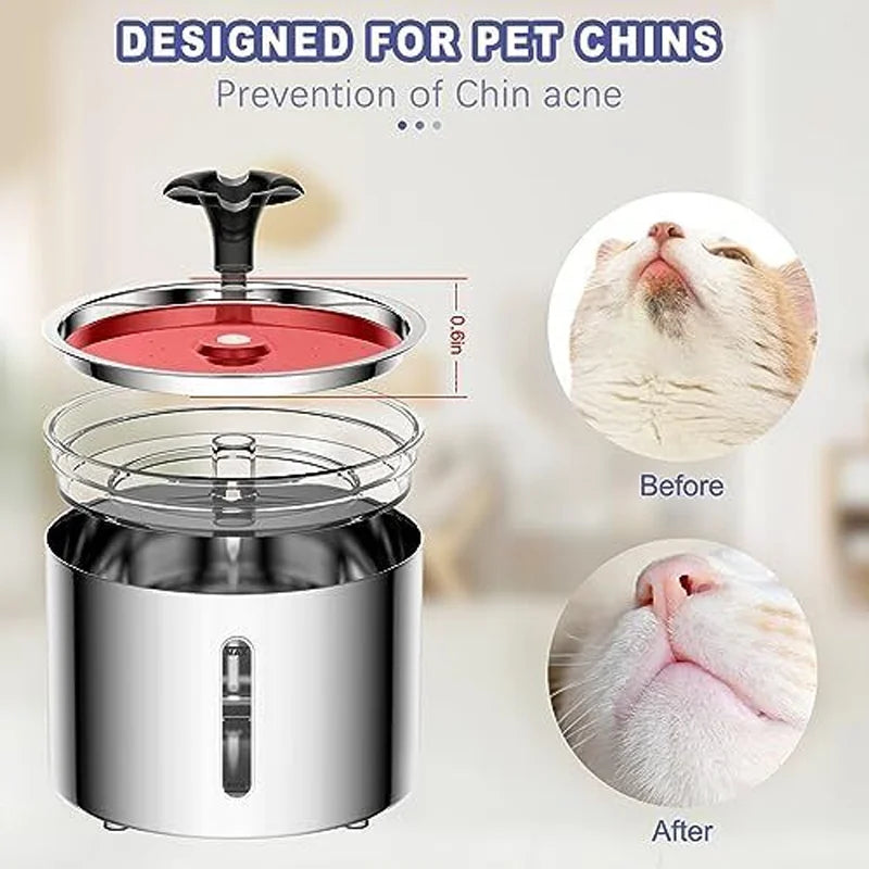 Stainless Steel  Pet Water Fountain 2.5L