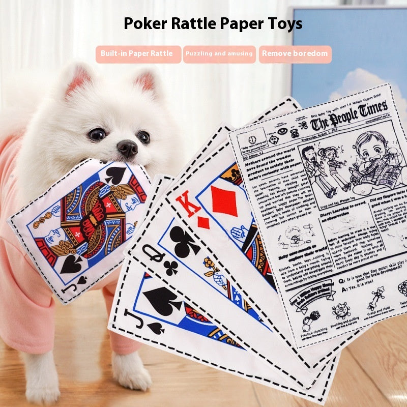 Poker Rattle Paper Toy for Pets